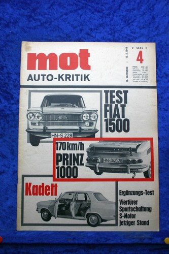 Mot fiat 1500 opel - 4/66, kadett
