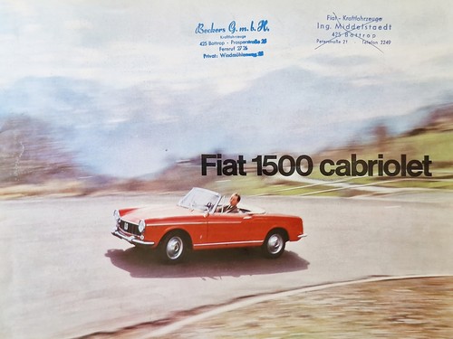Prospekt fiat 1500 cabrioolet - prospekt,